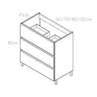 MUEBLE DE BAÑO BOSTON ROBLE 70X45CM 3 CAJONES - 6