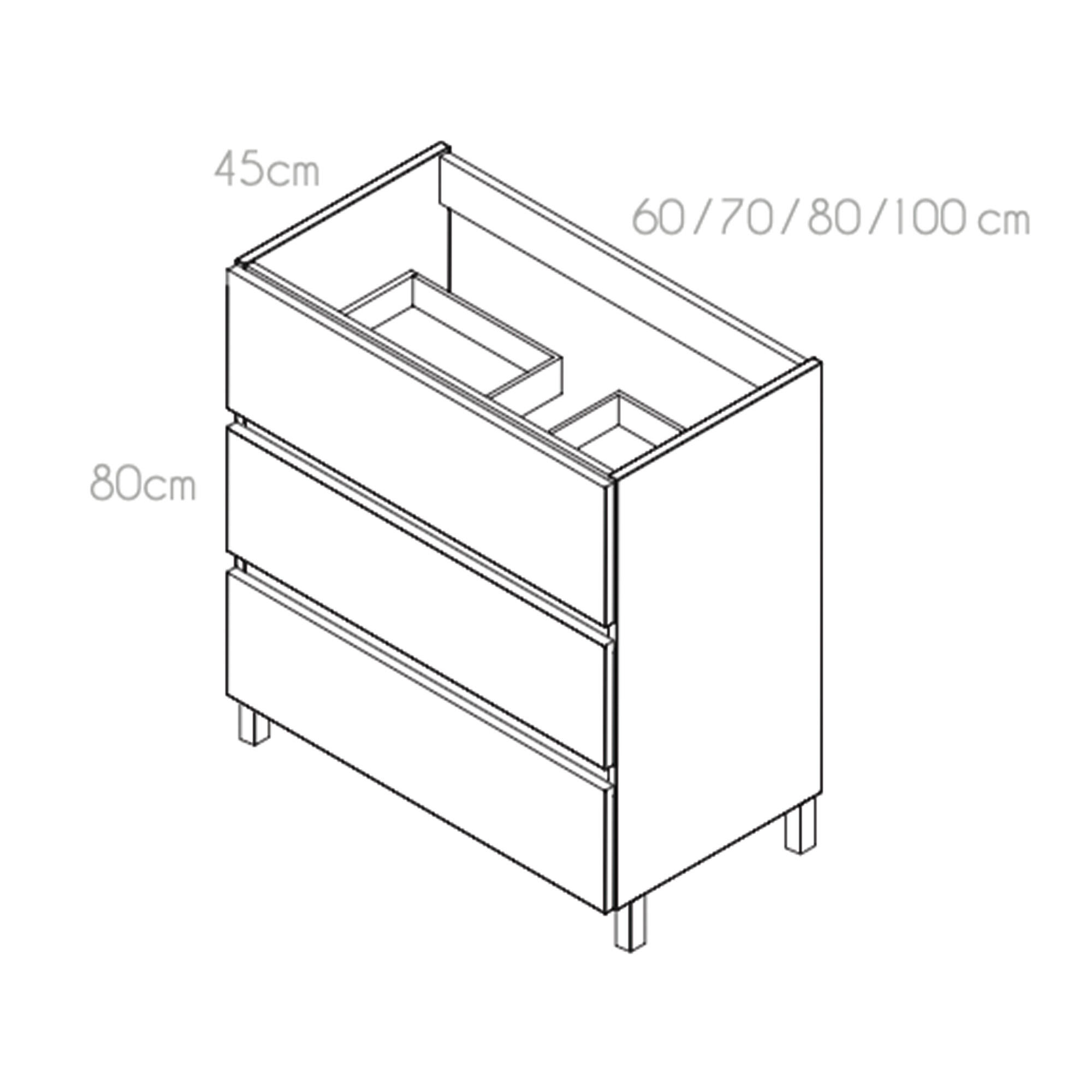 MUEBLE DE BAÑO BOSTON BLANCO 80X45CM 3 CAJONES - 6