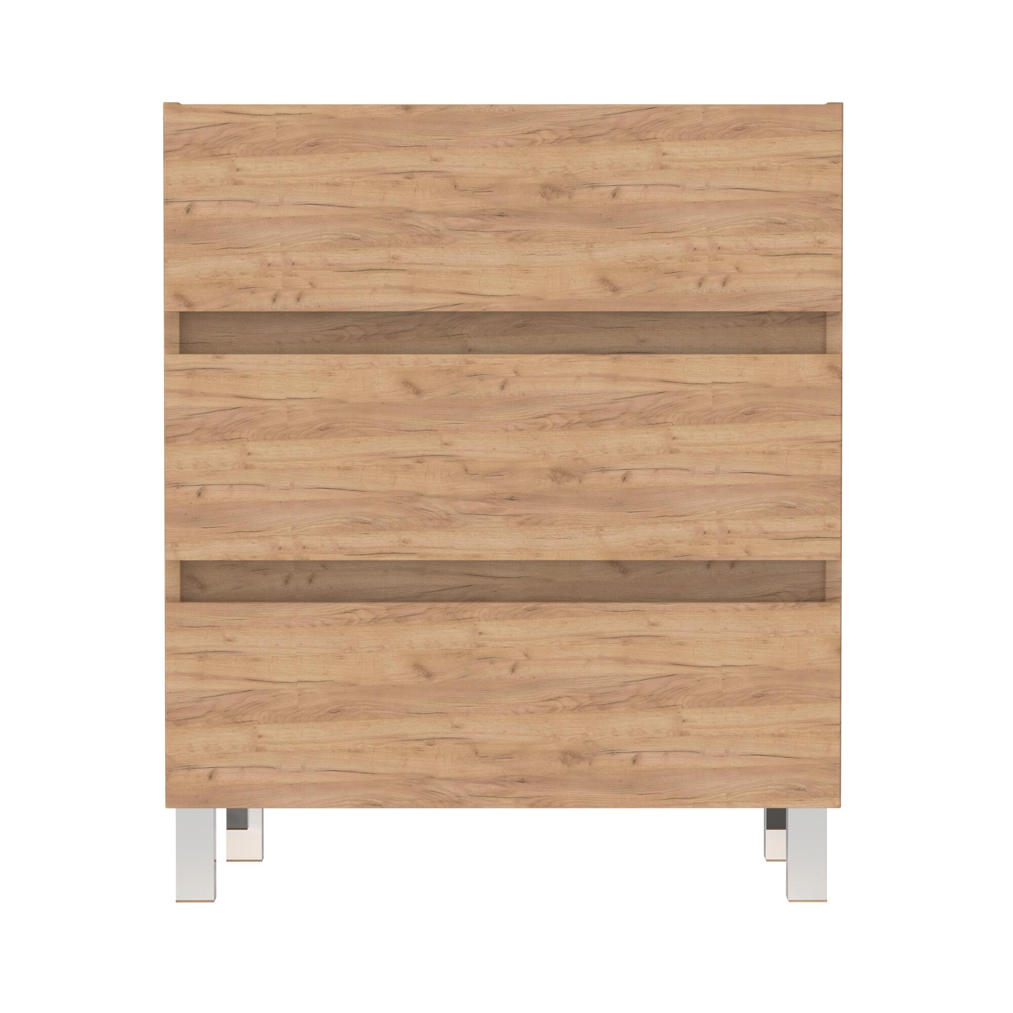 MUEBLE DE BAÑO BOSTON ROBLE 80X45CM 3 CAJONES - 4