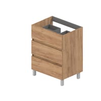 MUEBLE DE BAÑO BOSTON ROBLE 60X45CM 3 CAJONES - 3