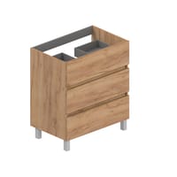 MUEBLE DE BAÑO BOSTON ROBLE 70X45CM 3 CAJONES - 2