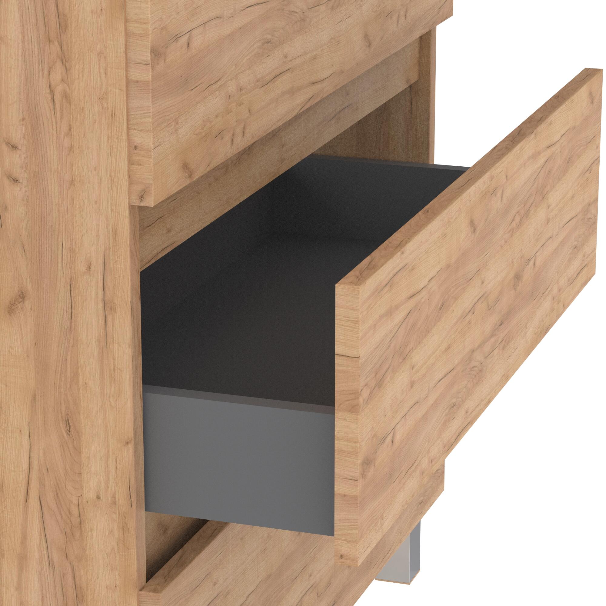 MUEBLE DE BAÑO BOSTON ROBLE 80X45CM 3 CAJONES - 5