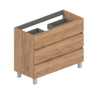 MUEBLE DE BAÑO BOSTON ROBLE 100X45CM 3 CAJONES - 2