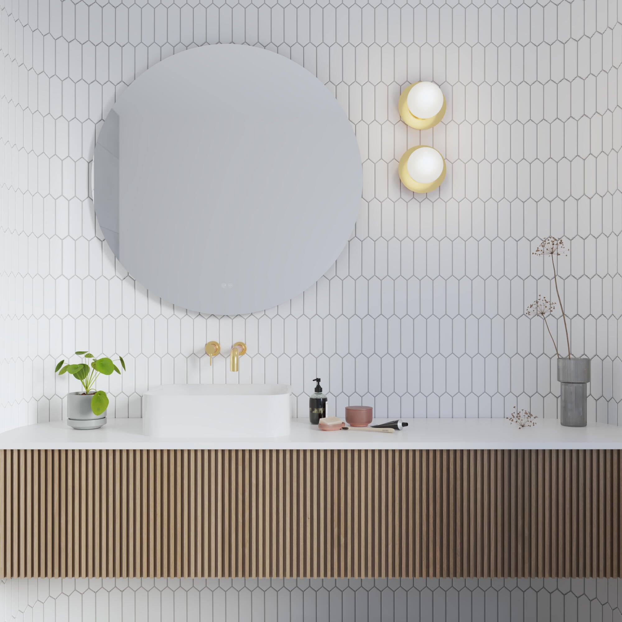 Mozaic din ceramica 26.6 x 28.4 cm, Artens Orom, alb, mat