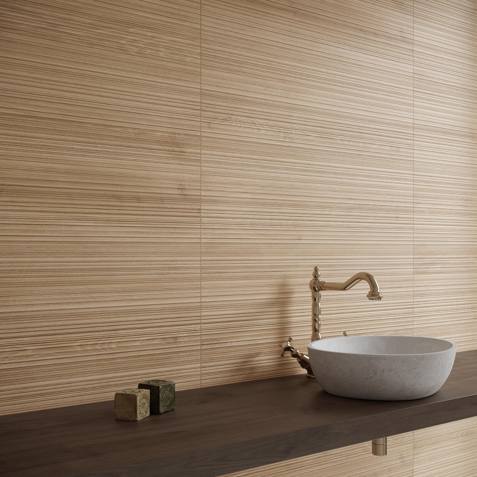 Faianta 29.8 x 89.8 cm, Balade Lines Wood, aspect lemn, bej, mat