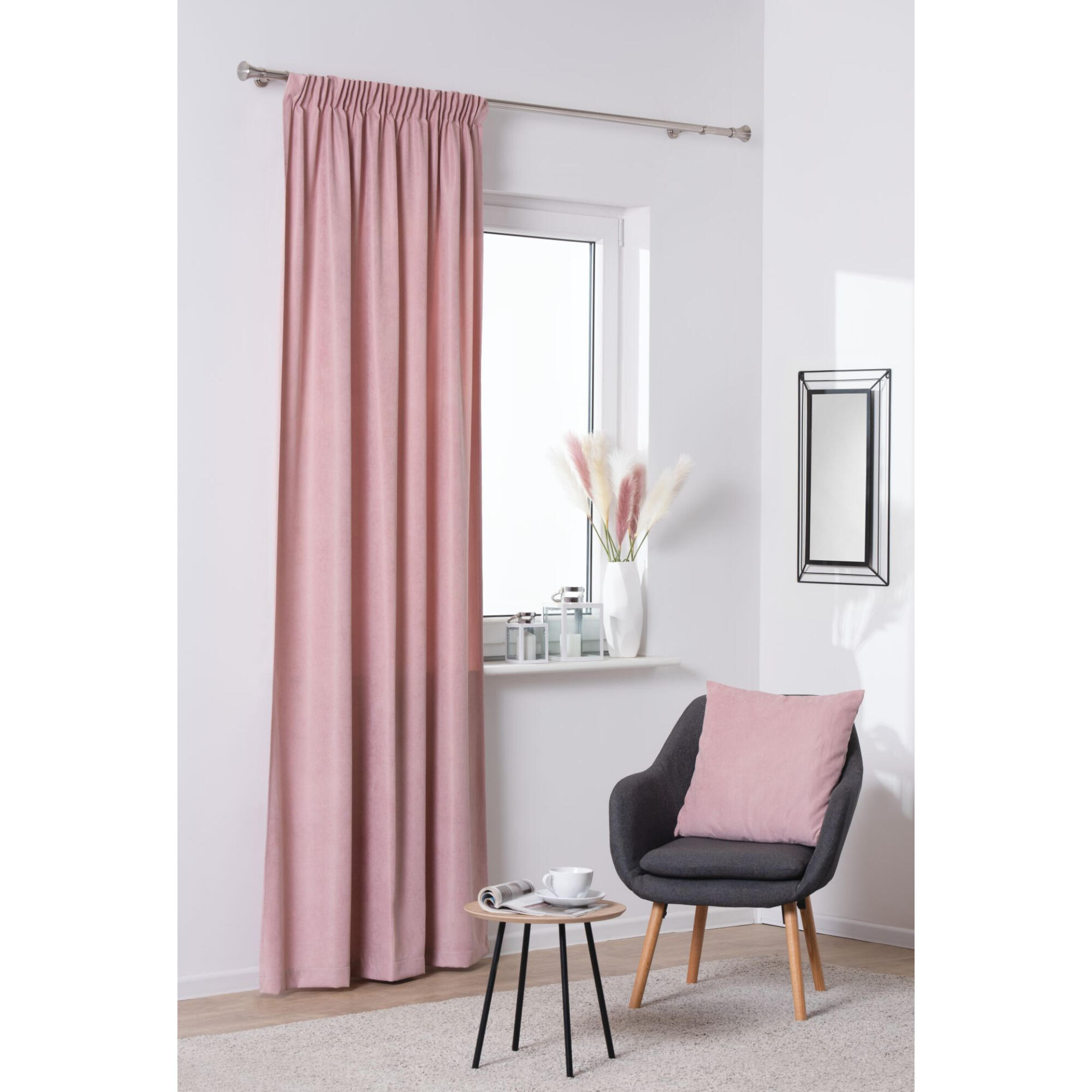 Draperie 200 x 245 cm, Zahra, cu inele, roz | Leroy Merlin