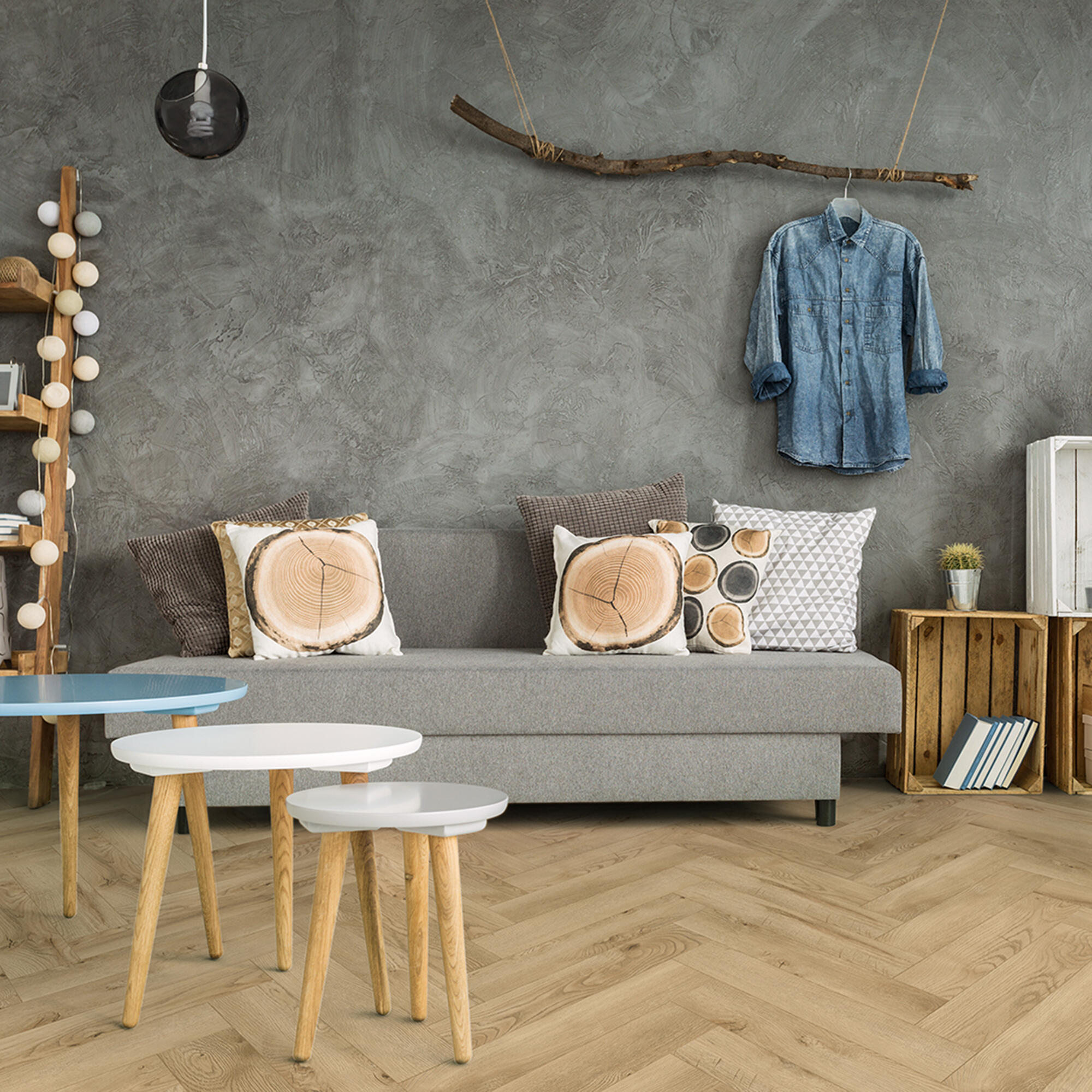 Parchet laminat Herringbone Exter Oak, 8 mm, clasa 32