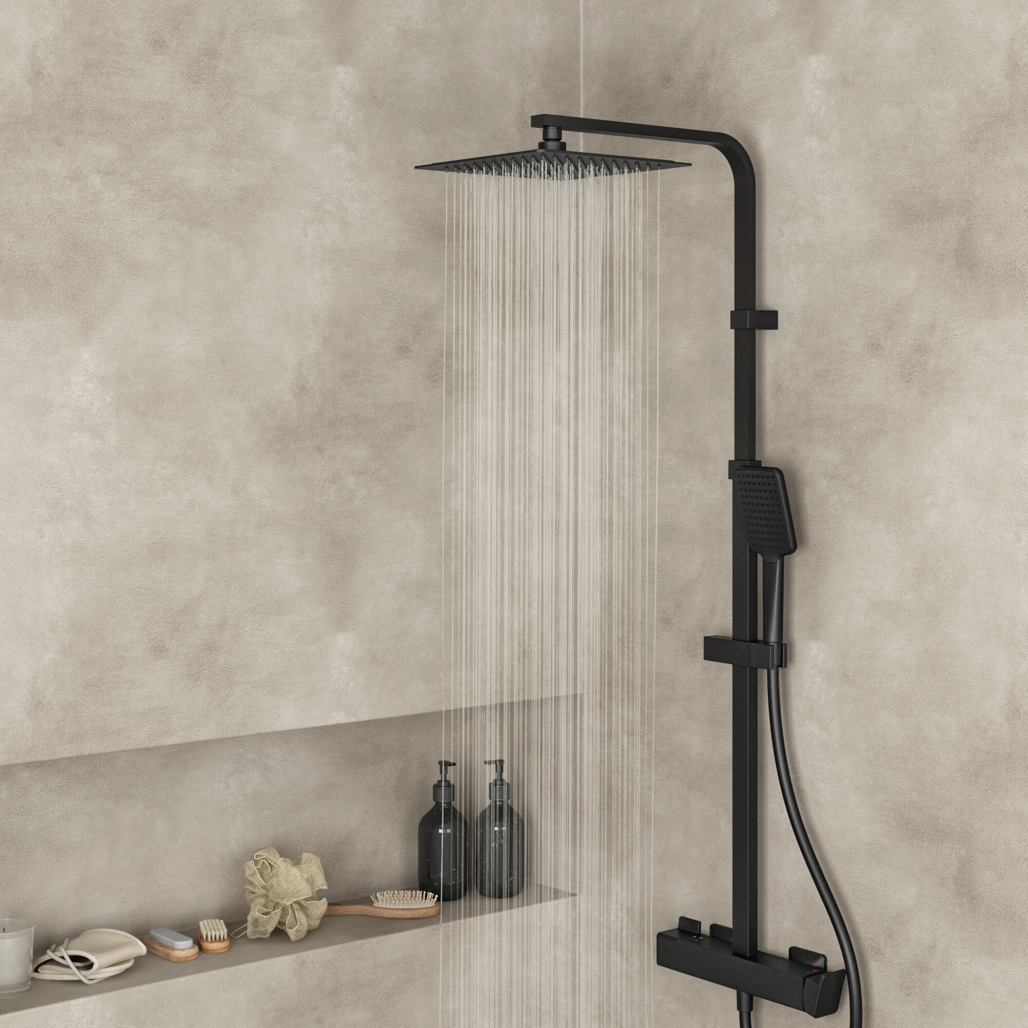 Sistem dus fix cu baterie, Sensea Studio, o functie, negru
