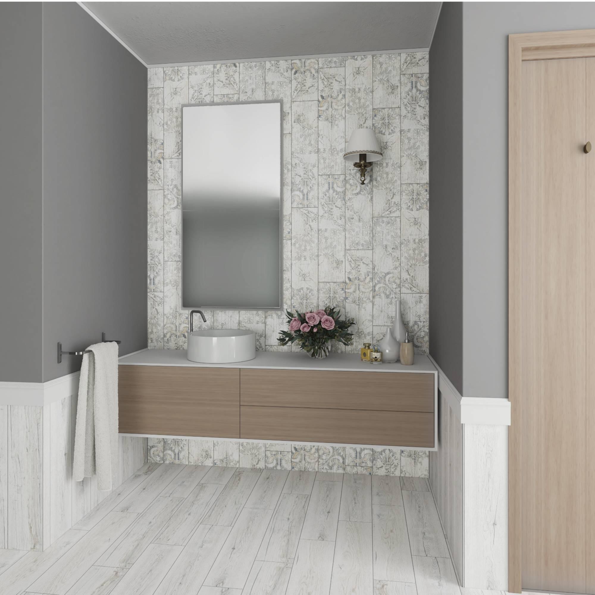Gresie interior, 15.5 x 60.5 cm, Denver, aspect lemn,gri, mat | Leroy ...
