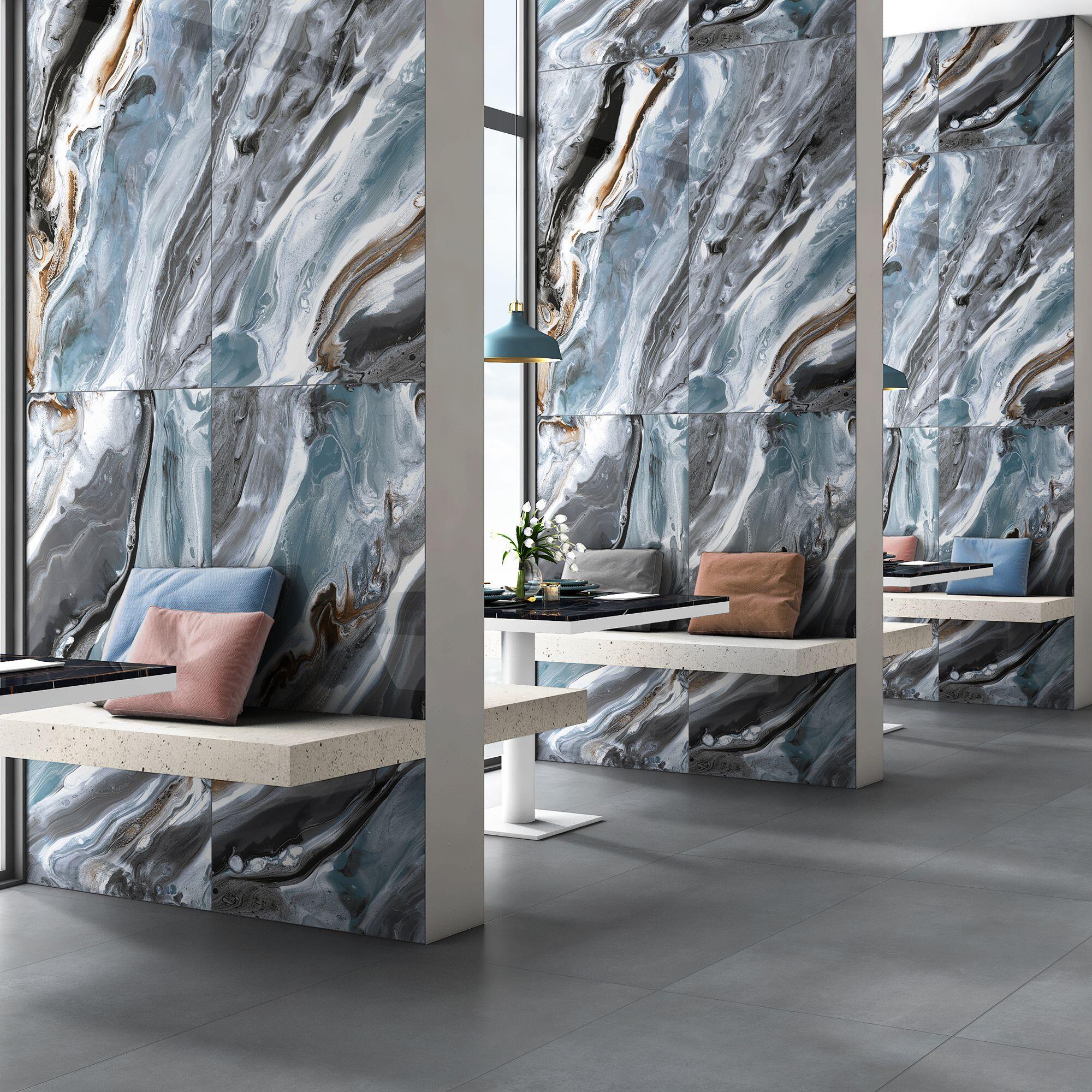 Gresie interior, 60 x 120 cm, New Aqua, aspect marmura, lucios | Leroy ...