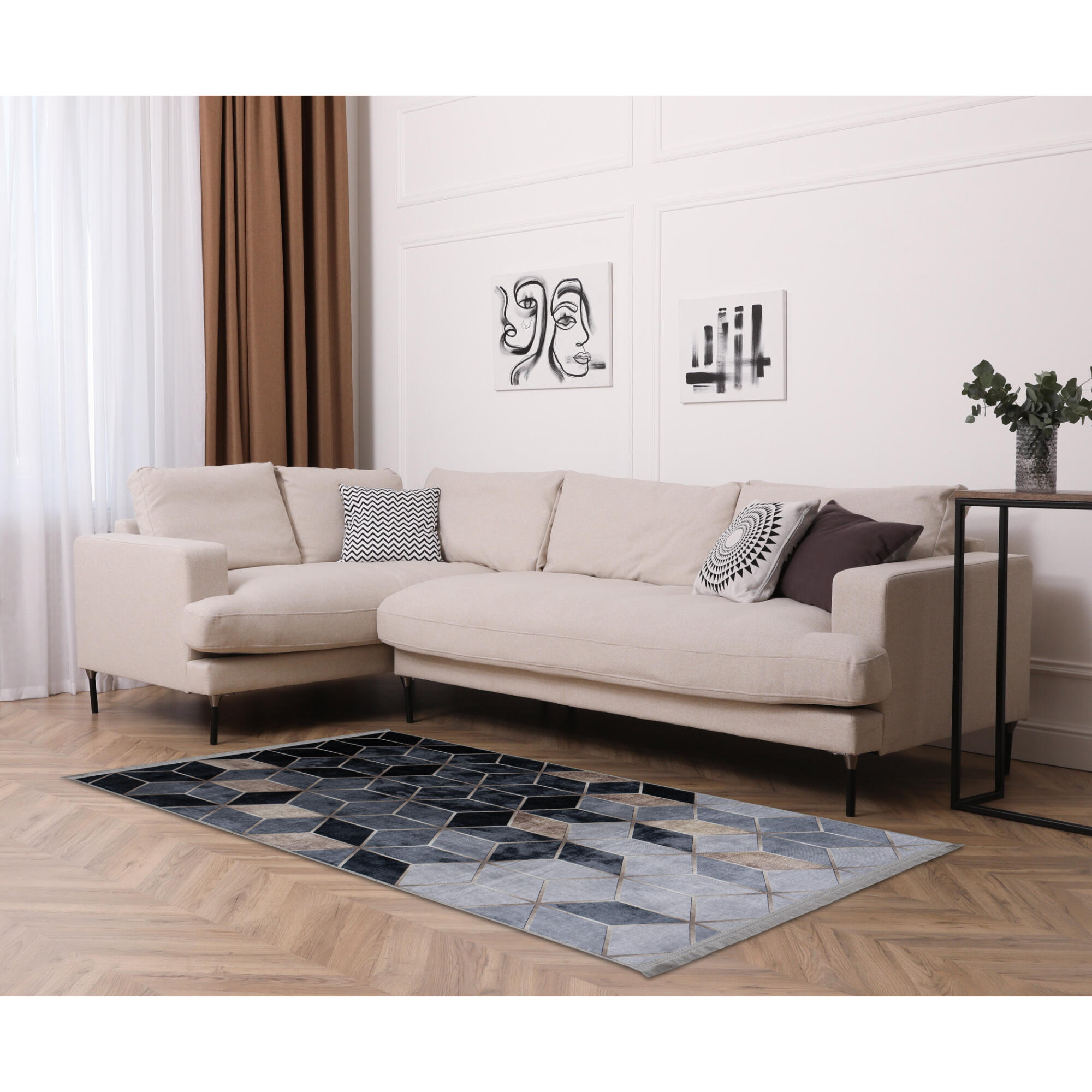 Covor Arno Petra, 120 x 160 cm, negru