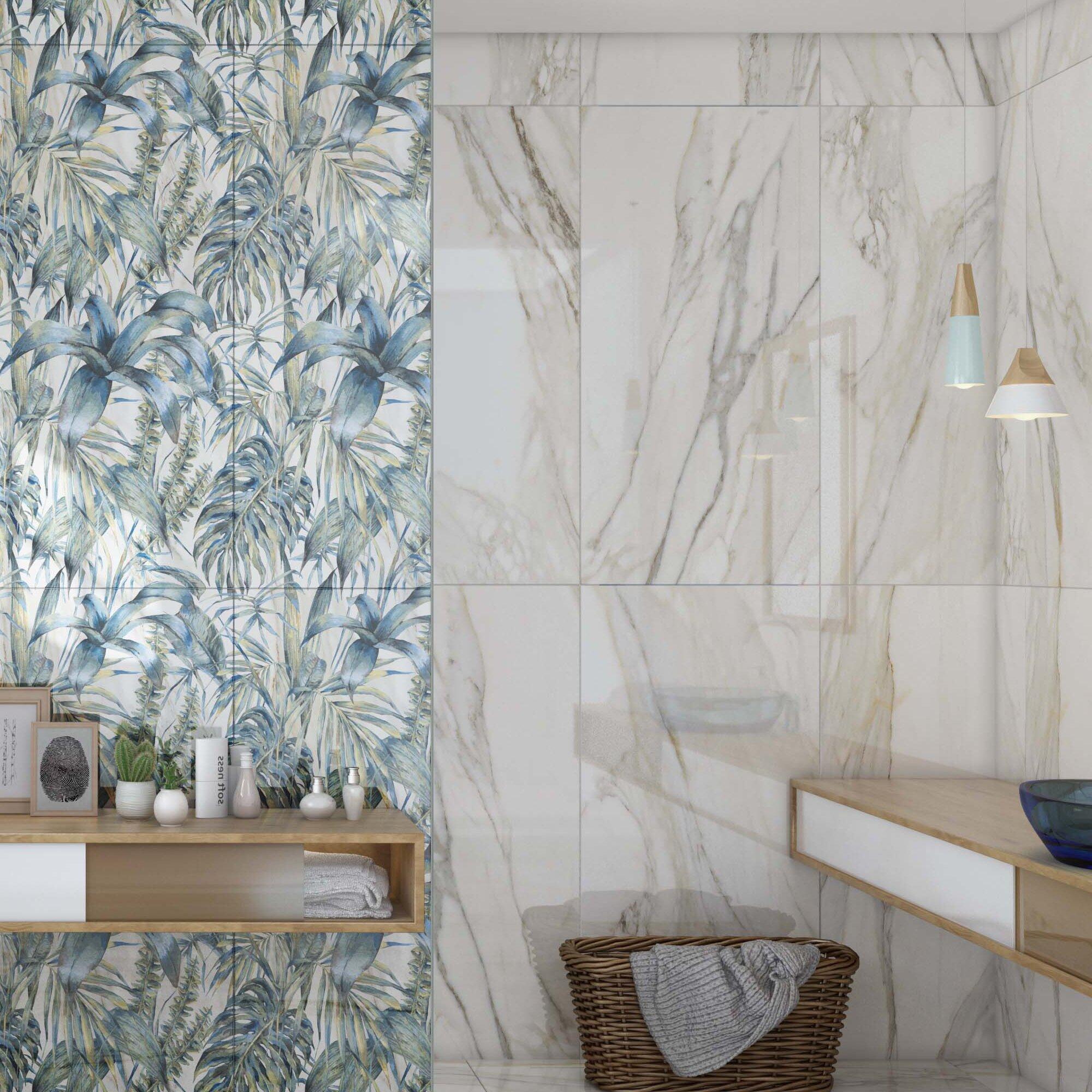 Faianta 60 x 120 cm, Ethernity Tropic, aspect marmura, multicolor, lucios