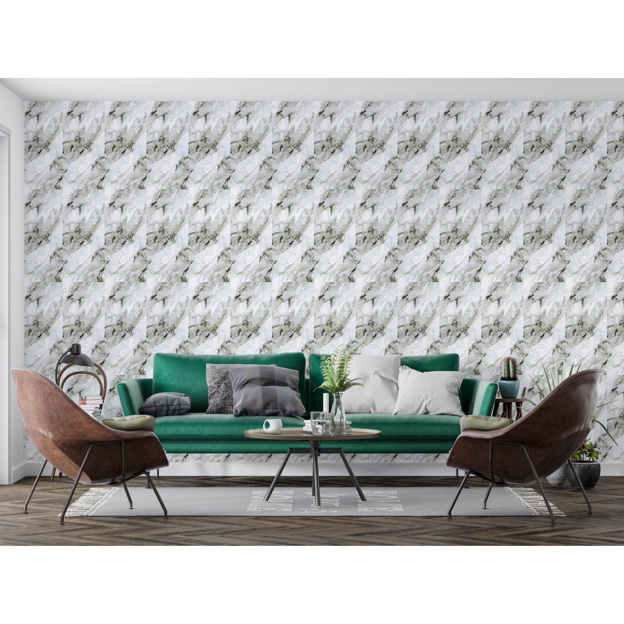 Set 6 panouri autoadezive decorative, 30 x 60 cm, model marmura