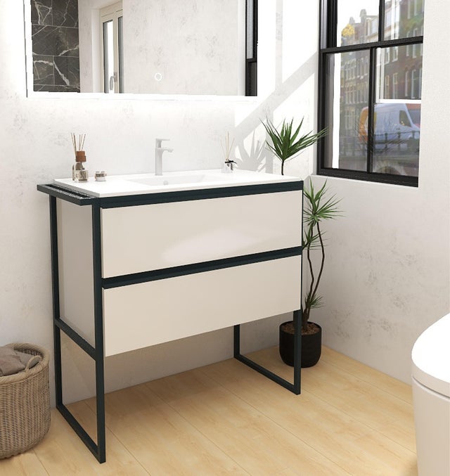 MUEBLE DE BAÑO MALVA BLANCO 60X45CM