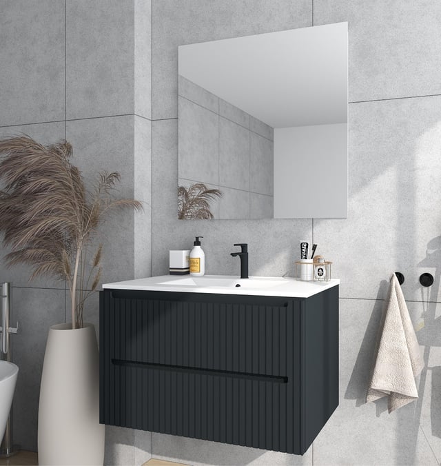 MUEBLE DE BAÑO BLUR NEGRO 100X45CM
