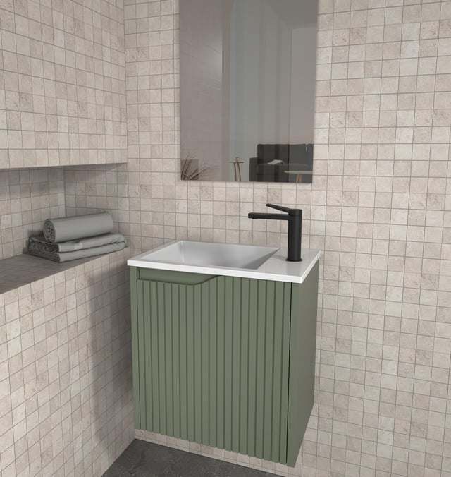 MUEBLE DE BAÑO CON LAVABO NOVA MINI VERDE 50X33CM 1 PUERTA