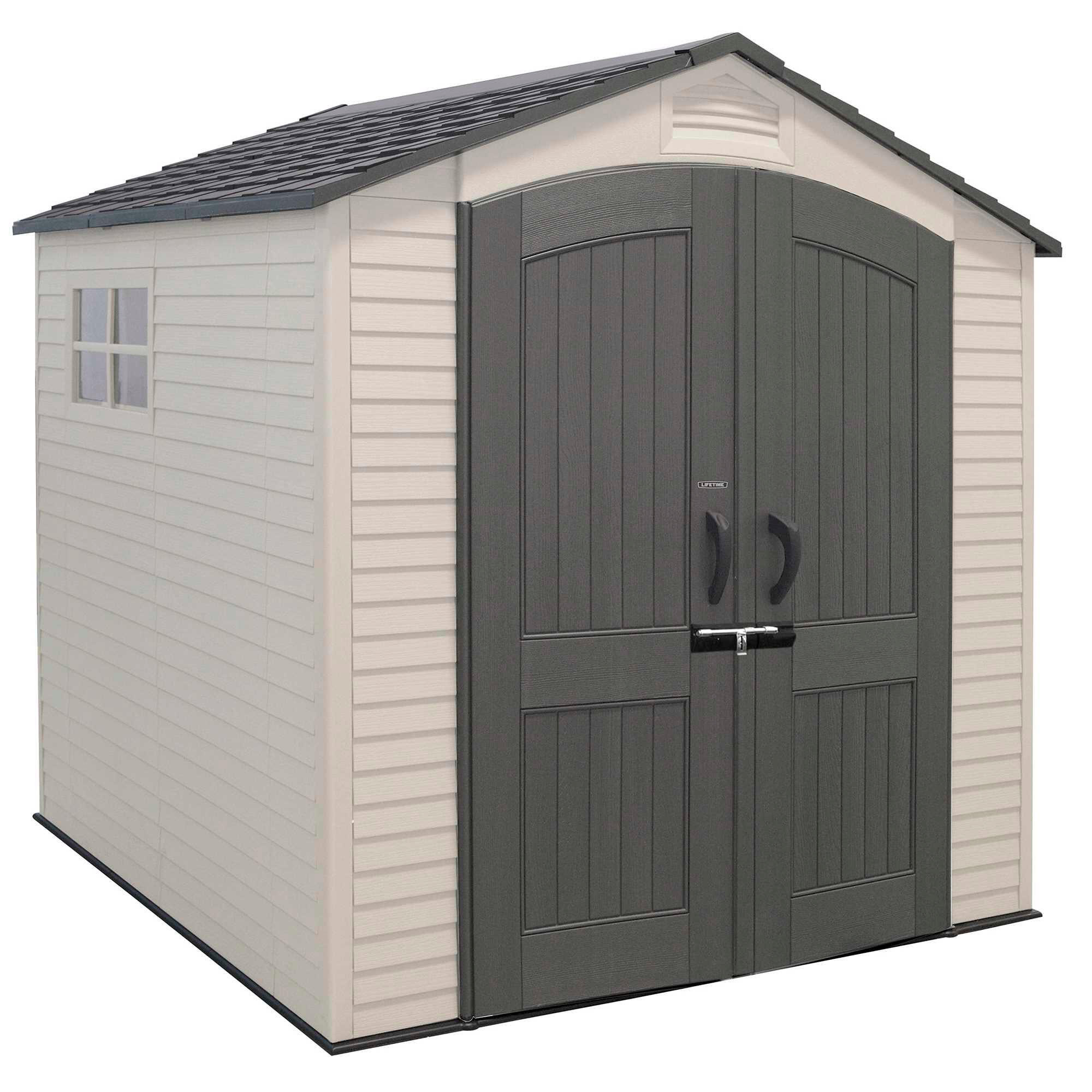 Caseta de resina litime 60042 de 214x228x214 cm y 4.58 m2 con 20 mm espesor y doble puerta abatible lifetime