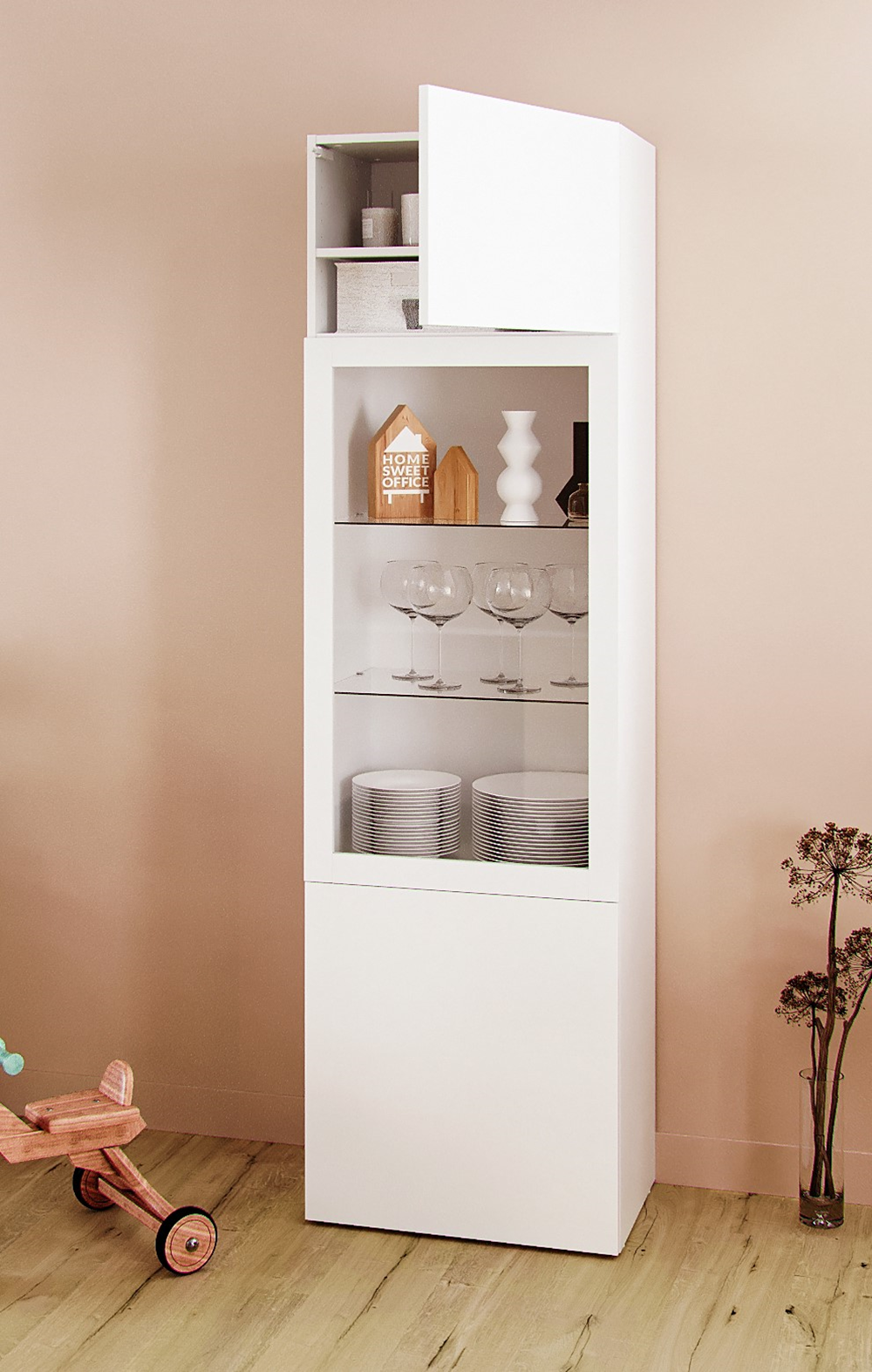 Porta de móvel de bater Spaceo Evo'M Riga branco 59.7x 1.8X 63.7 cm - 2