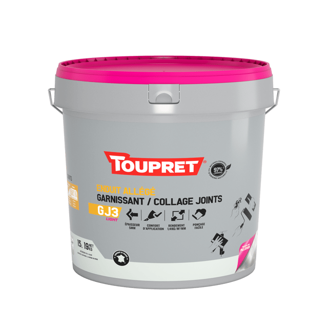 Enduit multi-usage 3en1 en pâte allégé intérieur 19 kg - GJ3LIGHT TOUPRET