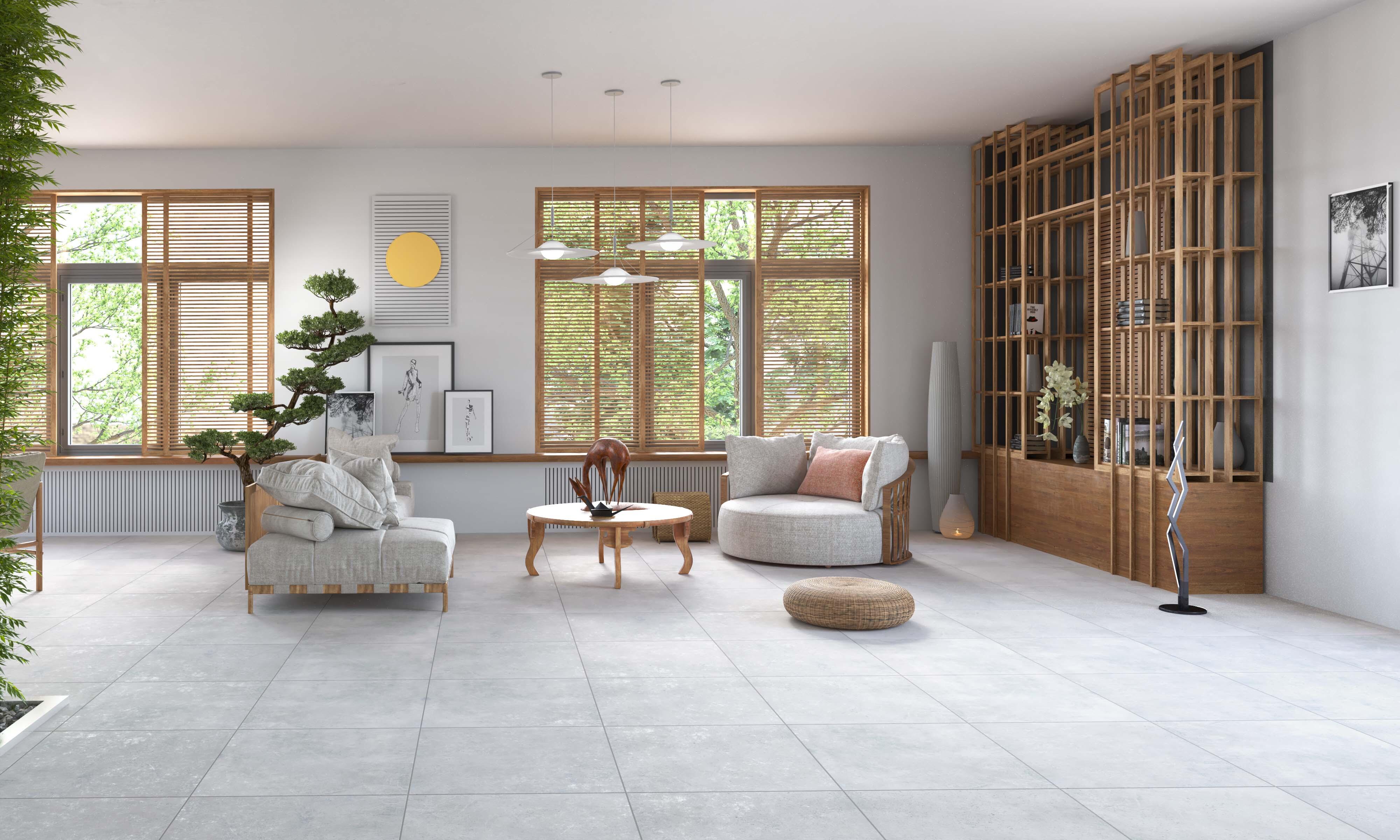 Piastrella da pavimento interno 60 x 60 cm Sp. 8.5 mm rettificato Enigma Pro in gres porcellanato smaltato digitale grigio opaco R9 1.08 mq - 2