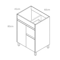 MUEBLE DE BAÑO LONDRES BLANCO 60X45CM 2 PUERTAS Y 1 CAJON - 6