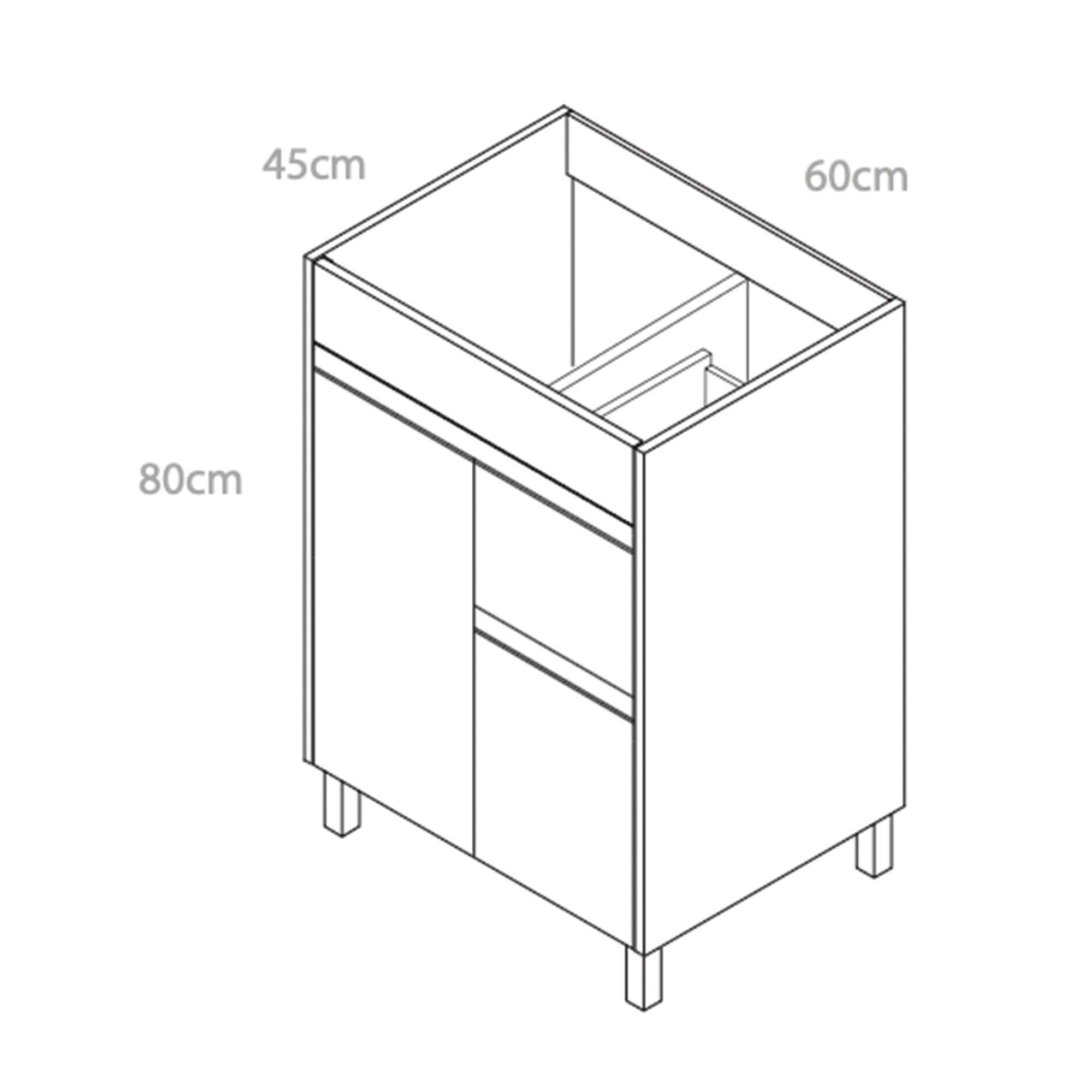 MUEBLE DE BAÑO LONDRES BLANCO 60X45CM 2 PUERTAS Y 1 CAJON - 6