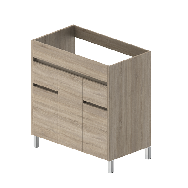 MUEBLE DE BAÑO LONDRES ROBLE 80X45CM 3 PUERTAS Y 2 CAJONES - 3