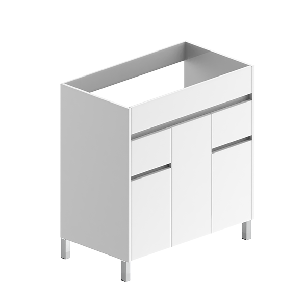 MÓVEL BANHO LONDRES 80CM 3 PORTAS 2 GAVETAS BRANCO