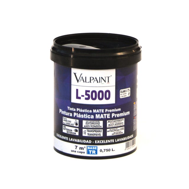 BASE PINTURA PLÁSTICA INTERIOR/EXTERIOR MATE L5000 750ML TONOS INTENSOS