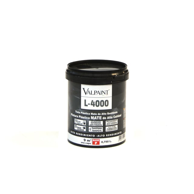 BASE PINTURA PLÁSTICA INTERIOR/EXTERIOR MATE L4000 750ML TONOS CLAROS