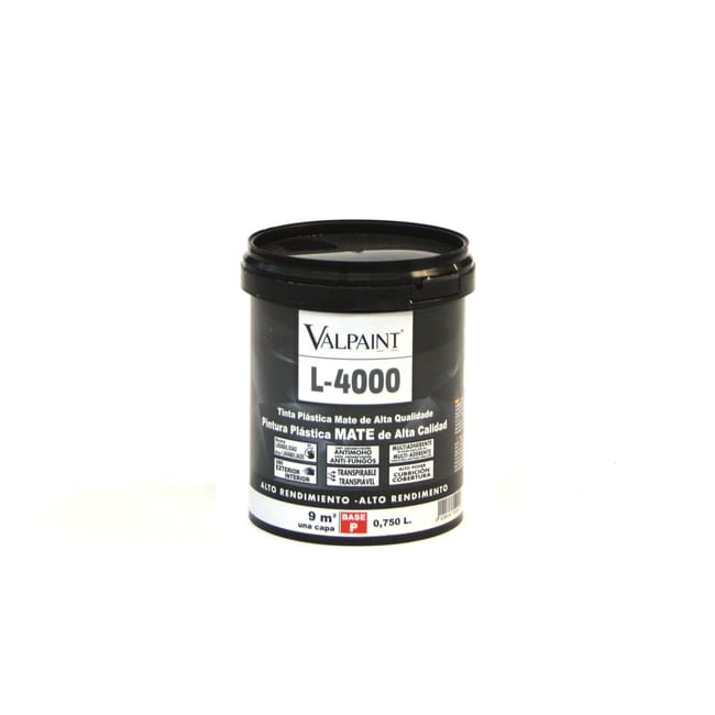 BASE PINTURA PLÁSTICA INTERIOR/EXTERIOR MATE L4000 750ML TONOS CLAROS - 1