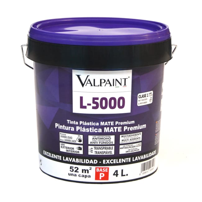 BASE PINTURA PLÁSTICA INTERIOR/EXTERIOR MATE L5000 4L TONOS CLAROS - 1