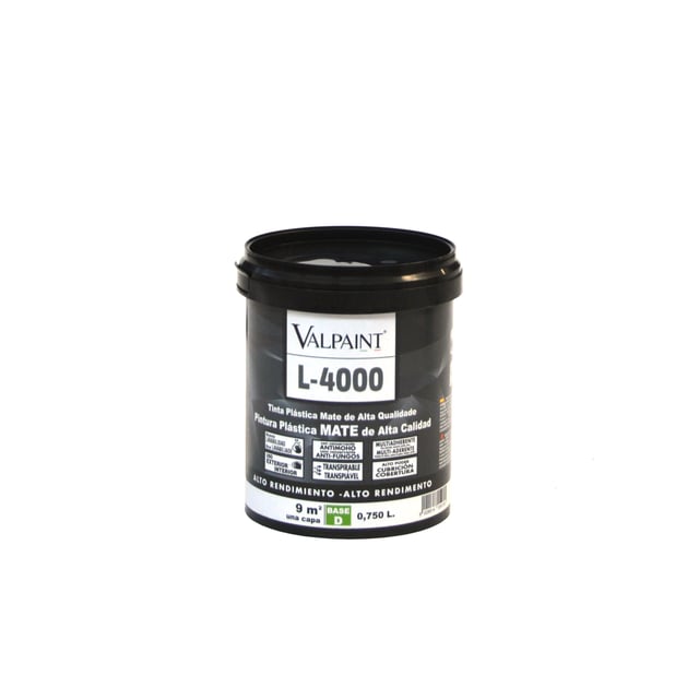BASE PINTURA PLÁSTICA INTERIOR/EXTERIOR MATE L4000 750ML TONOS MEDIOS