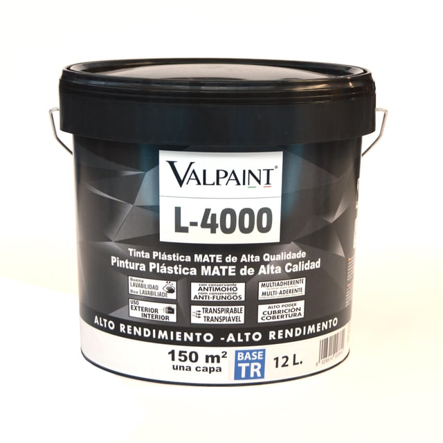 BASE PINTURA PLÁSTICA INTERIOR/EXTERIOR MATE L4000 12L TONOS INTENSOS
