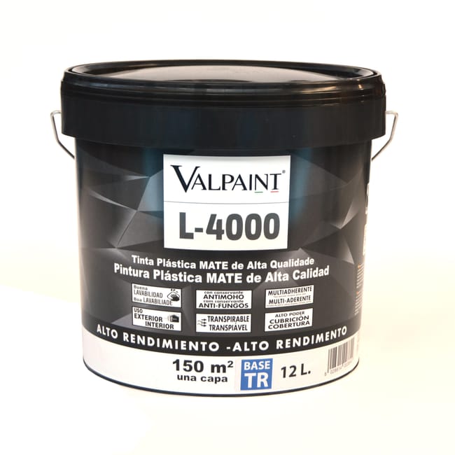 BASE PINTURA PLÁSTICA INTERIOR/EXTERIOR MATE L4000 12L TONOS INTENSOS - 1