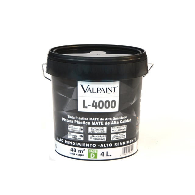 BASE PINTURA PLÁSTICA INTERIOR/EXTERIOR MATE L4000 4L TONOS MEDIOS