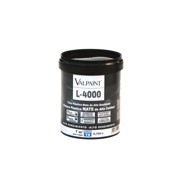 BASE PINTURA PLÁSTICA INTERIOR/EXTERIOR MATE L4000 750ML TONOS INTENSOS