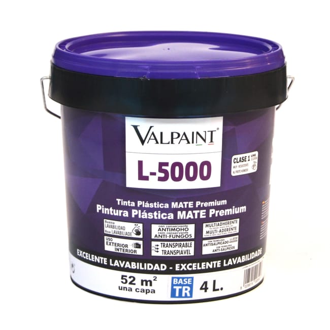 BASE PINTURA PLÁSTICA INTERIOR/EXTERIOR MATE L5000 4L TONOS INTENSOS - 1
