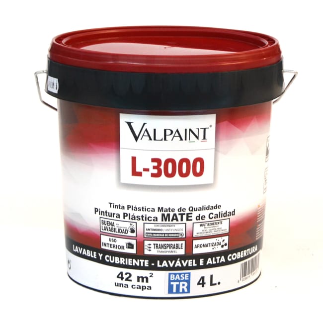 BASE PINTURA PLÁSTICA INTERIOR/EXTERIOR MATE L3000 4L TONOS INTENSOS - 1