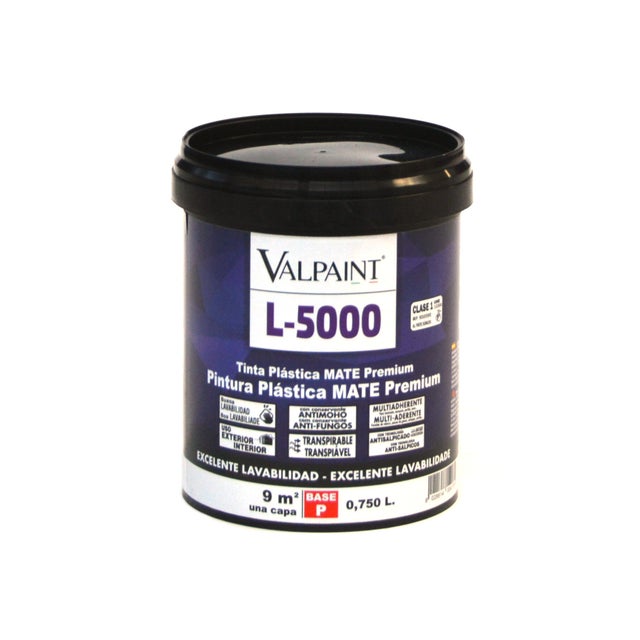 BASE PINTURA PLÁSTICA INTERIOR/EXTERIOR MATE L5000 750ML TONOS CLAROS