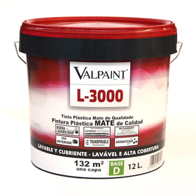 BASE PINTURA PLÁSTICA INTERIOR/EXTERIOR MATE L3000 12L TONOS MEDIOS