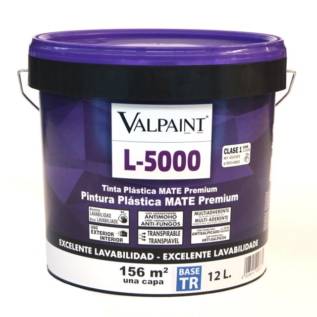 BASE PINTURA PLÁSTICA INTERIOR/EXTERIOR MATE L5000 12L TONOS INTENSOS