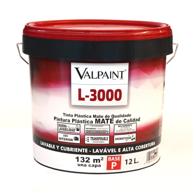 BASE PINTURA PLÁSTICA INTERIOR/EXTERIOR MATE L3000 12L TONOS CLAROS