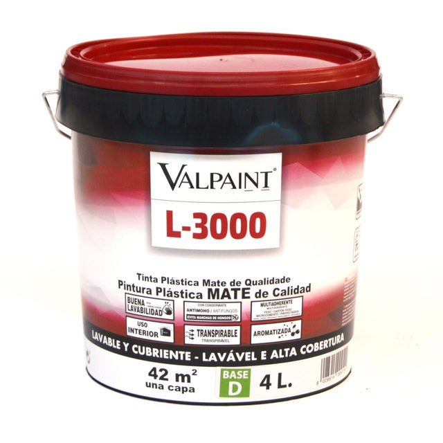 BASE PINTURA PLÁSTICA INTERIOR/EXTERIOR MATE L3000 4L TONOS MEDIOS