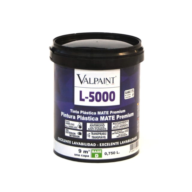 BASE PINTURA PLÁSTICA INTERIOR/EXTERIOR MATE L5000 750ML TONOS MEDIOS