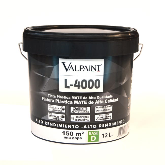 BASE PINTURA PLÁSTICA INTERIOR/EXTERIOR MATE L4000 12L TONOS MEDIOS - 1