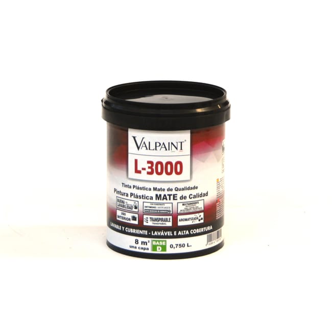 BASE PINTURA PLÁSTICA INTERIOR/EXTERIOR MATE L3000 750ML TONOS MEDIOS - 1