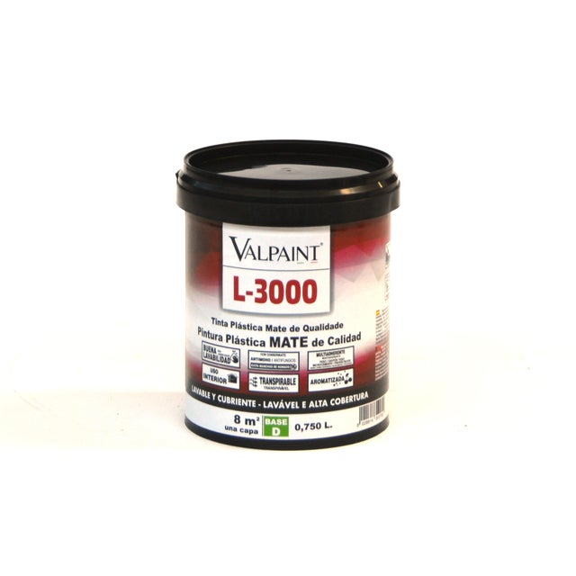 BASE PINTURA PLÁSTICA INTERIOR/EXTERIOR MATE L3000 750ML TONOS MEDIOS