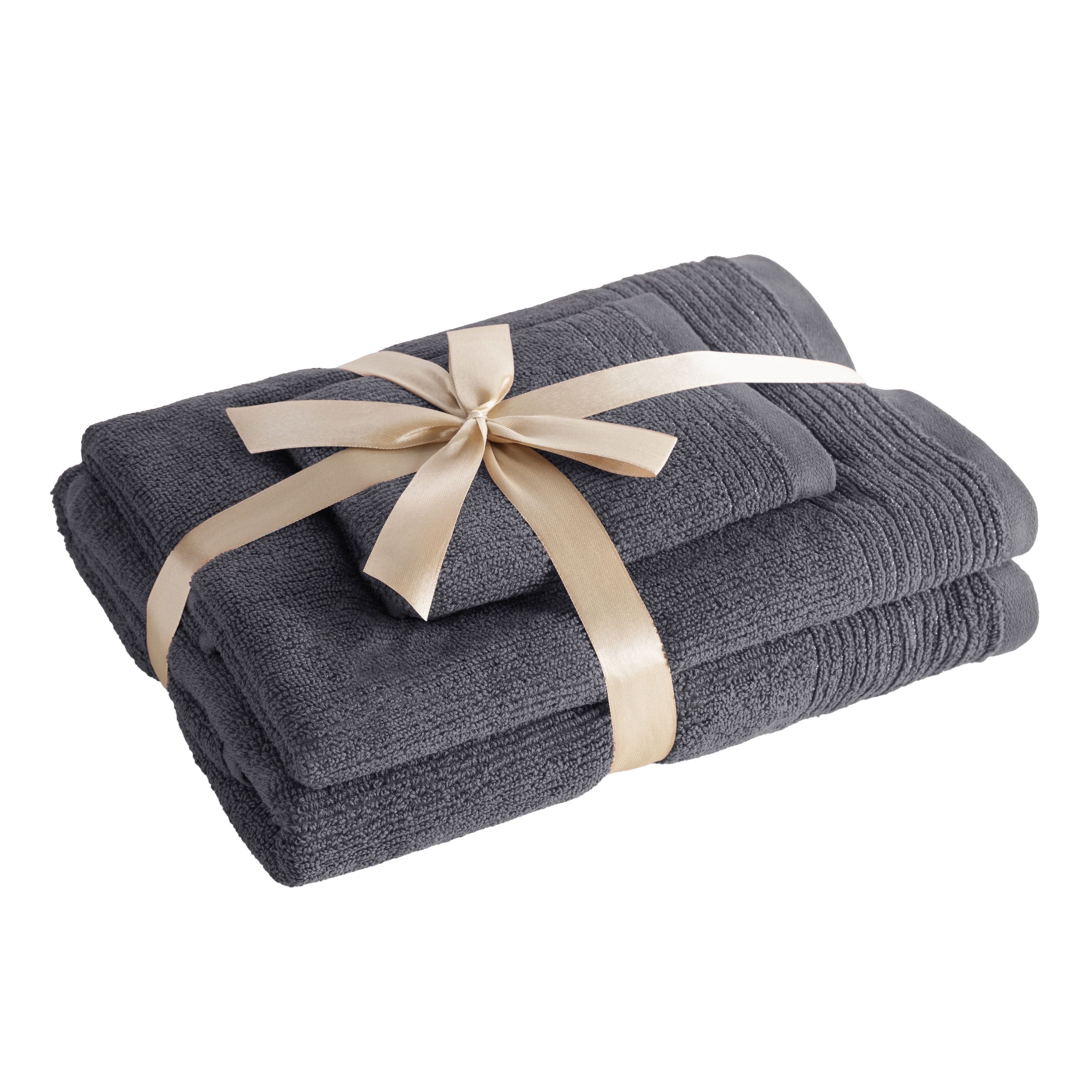 Komplet trzech ręczników Lari 30x50, 50x90, 70x140 ciemny szary Eurofirany