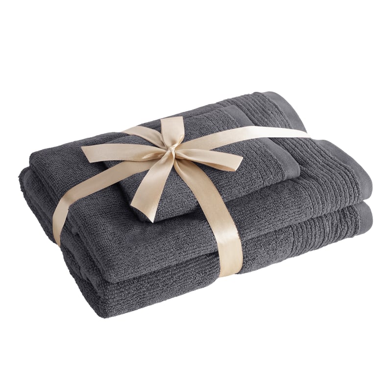 Komplet trzech ręczników Lari 30x50 50x90 70x140 ciemny szary